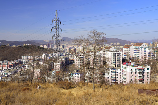 俯瞰本溪市城区