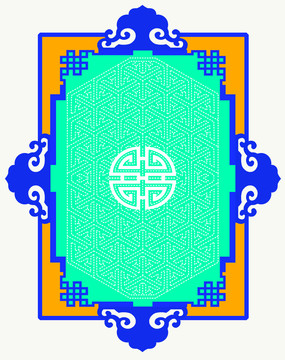 蒙古图案框