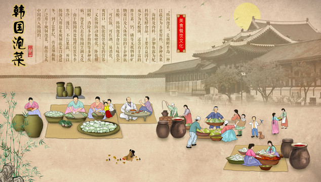 韓式美食壁畫韓國(guó)泡菜朝鮮打糕