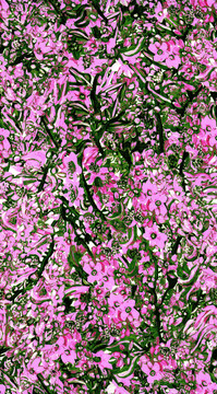粉红花朵绿植物