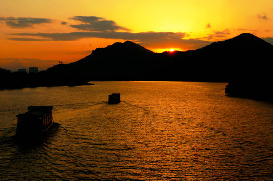 萧山湘湖日落