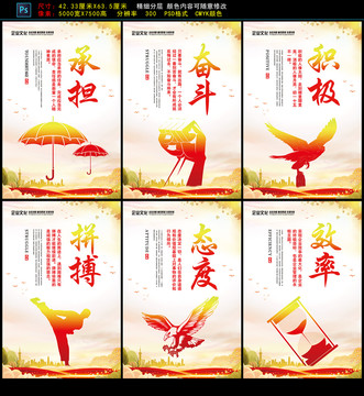 承擔(dān)奮斗積極拼搏態(tài)度效率豎圖