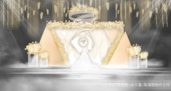 金色婚禮合影區(qū)