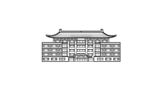 北京大學圖書館線稿