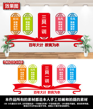 三風(fēng)一訓(xùn)文化墻