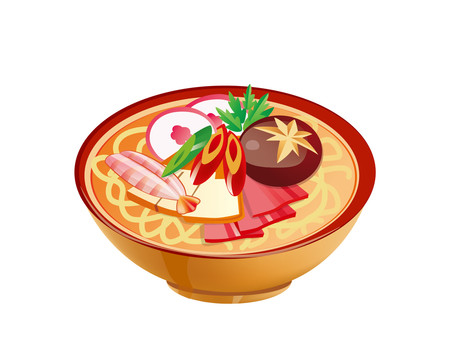 海鮮碗面矢量