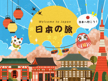 日本特色旅游海報
