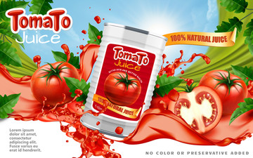新鲜番茄汁广告横幅