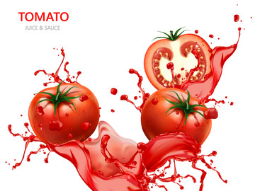 番茄汁素材矢量