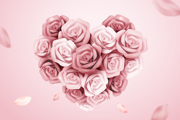玫瑰花爱心形状花束