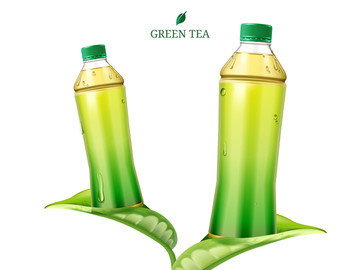极简绿茶瓶装饮料