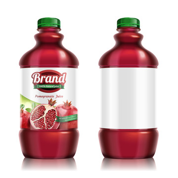红石榴果汁瓶身广告设计