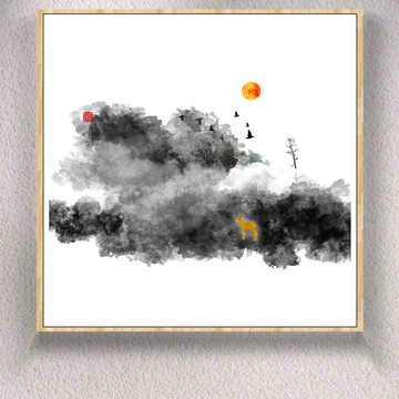 水墨屏風(fēng)畫