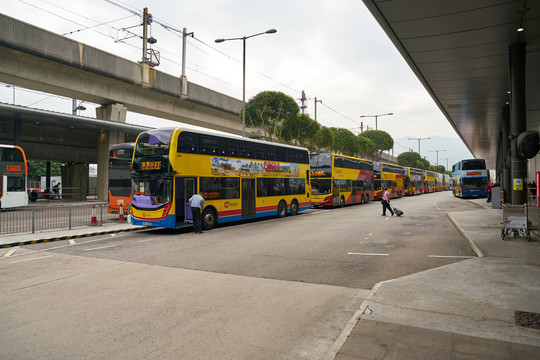 香港国际机场外双层巴士