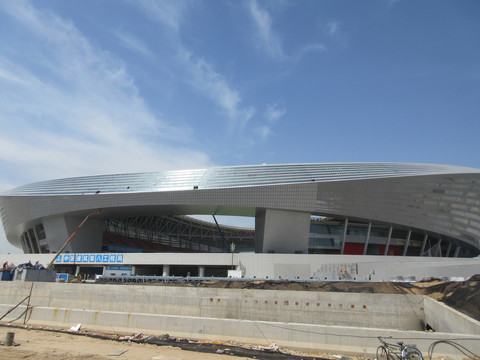 建设中的郑州奥体中心