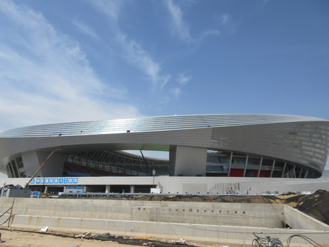 建设中的郑州奥体中心