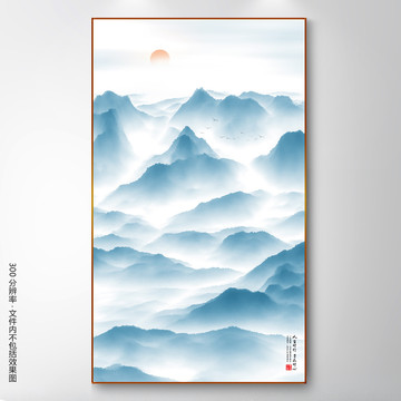 簡約水墨山水畫