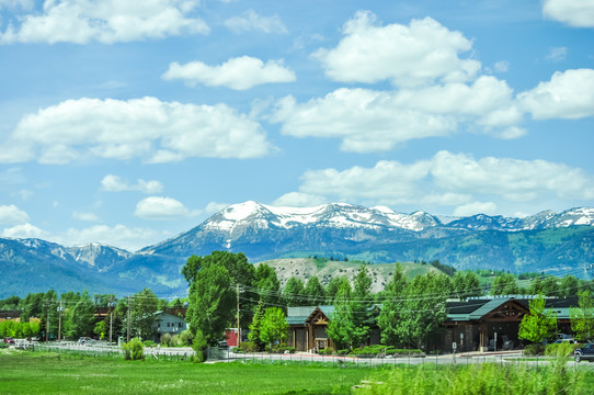 美国大提顿峰雪山风光