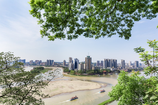 乐山市区全景