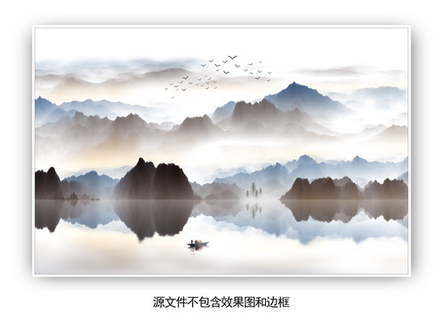 抽象意境水墨山水画