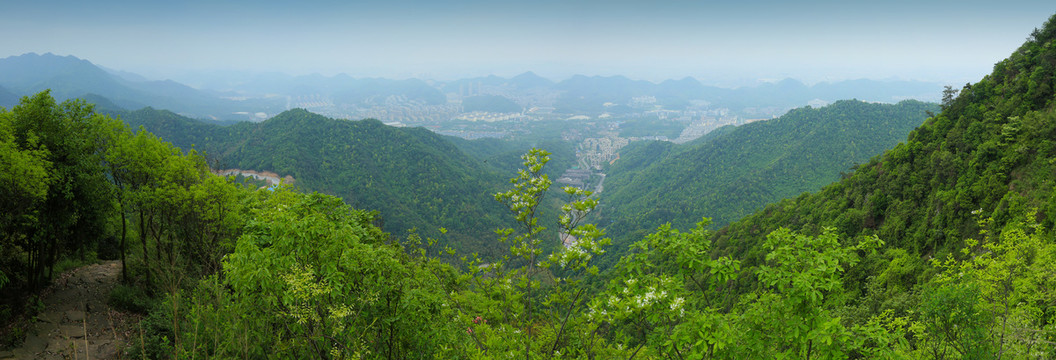 杭州老焦山风光全景图