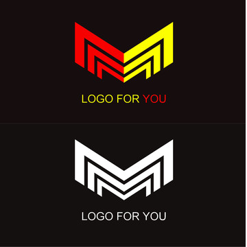 字母M标志logo设计