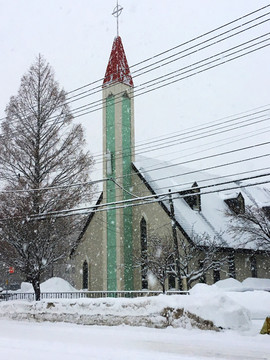 飘雪街头