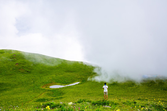 九顶山草地云海