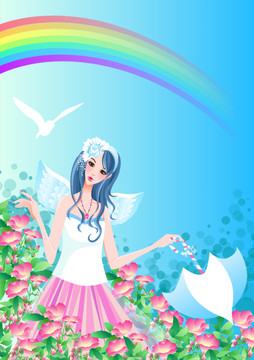 矢量插畫少女