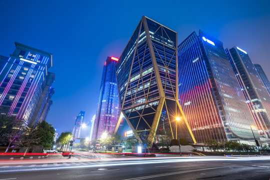 杭州钱江新城城市夜景