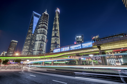 上海陆家嘴城市夜景