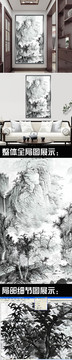 新中式水墨寫(xiě)意山水裝飾畫(huà)