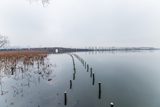 杭州西湖雪景