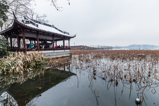 杭州西湖雪景