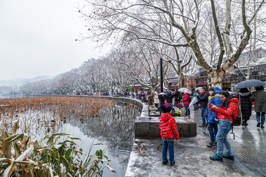 杭州西湖雪景