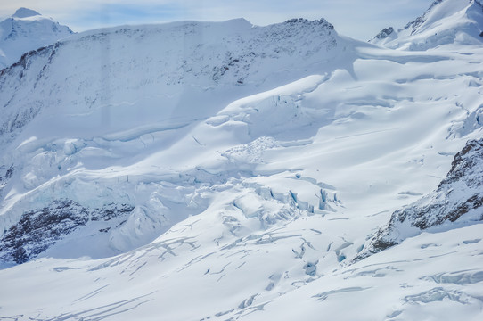 瑞士因特拉肯少女峰雪山风光