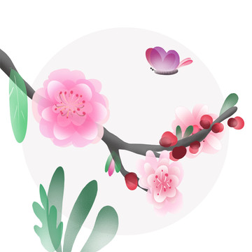 春天花朵插畫