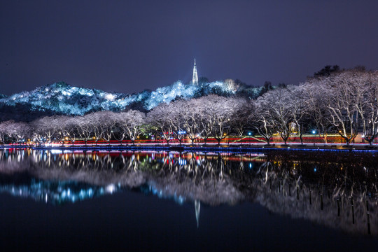 杭州西湖雪景