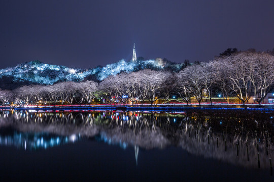 杭州西湖雪景