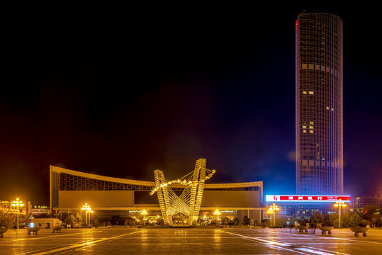 辽宁锦州市府广场夜景