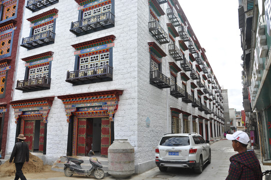 西藏大昭寺附近的居民区