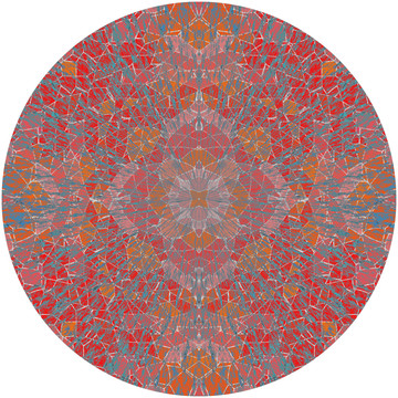 红色几何编织花纹纹理圆形图案