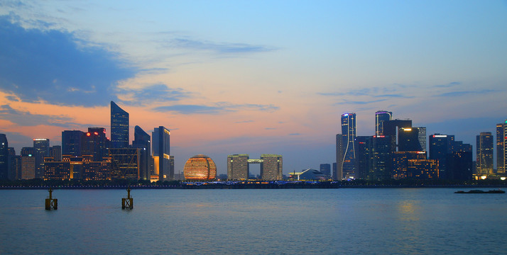 杭州钱江新城夜景