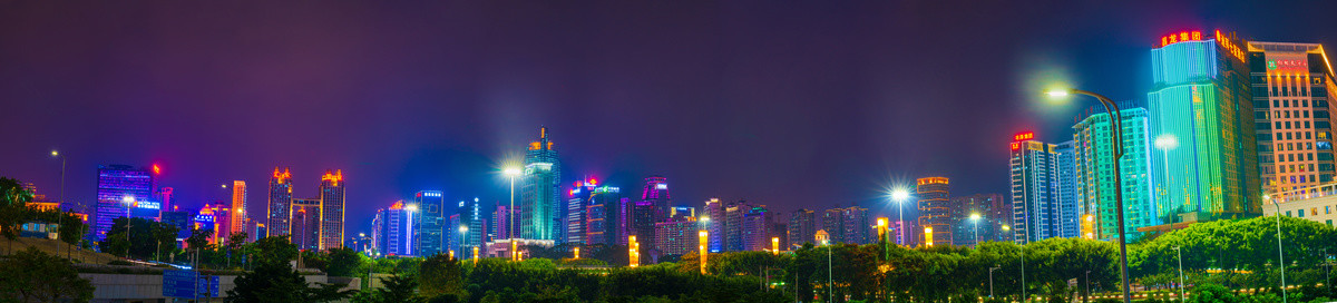 南宁市区城市夜景超高像素全景图
