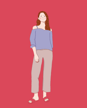 女孩插畫