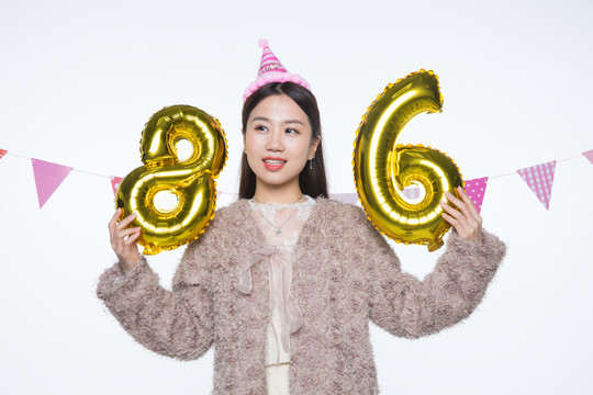 女孩生日派对摄影图片