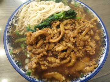 现炒肉丝面