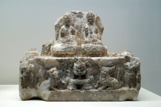 白石释迦多宝佛坐像