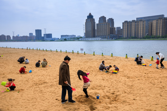 沙滩湖景房