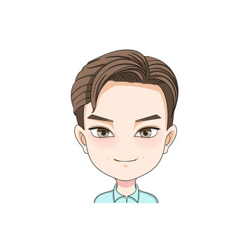 卡通男孩頭像素材PSD